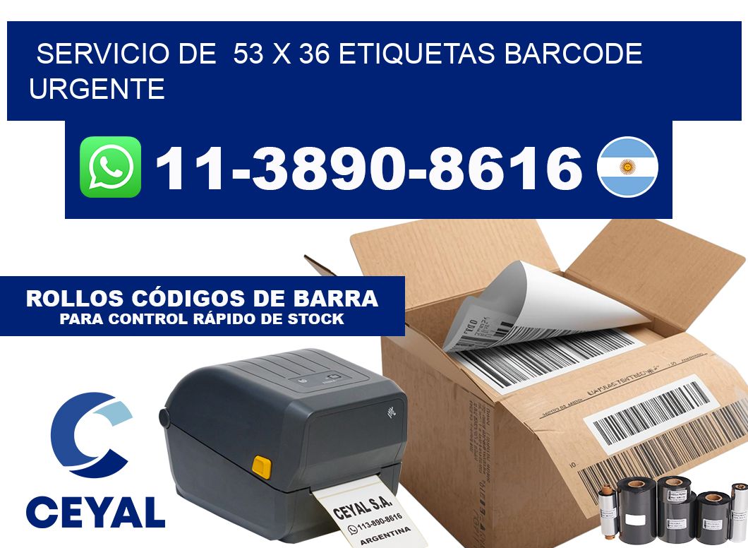 SERVICIO DE  53 x 36 ETIQUETAS BARCODE URGENTE