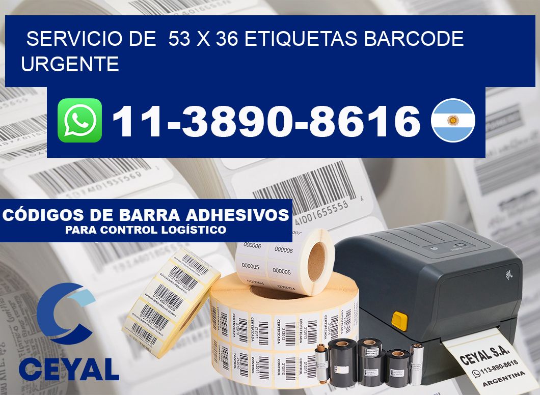 SERVICIO DE  53 x 36 ETIQUETAS BARCODE URGENTE
