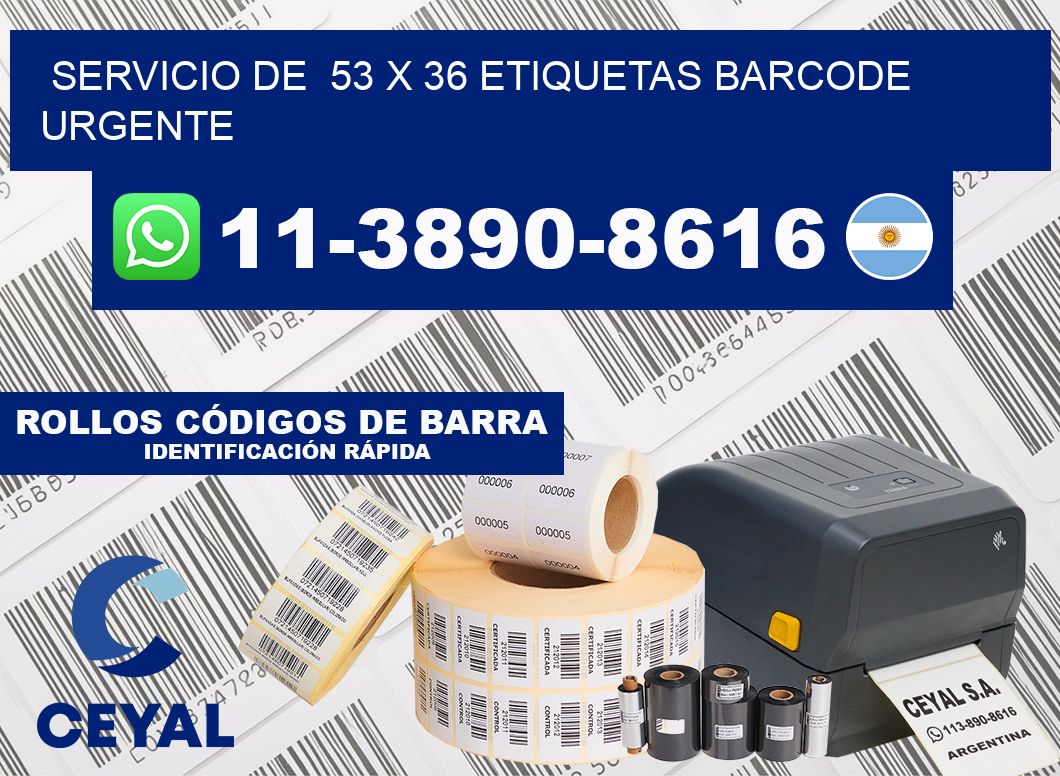 SERVICIO DE  53 x 36 ETIQUETAS BARCODE URGENTE