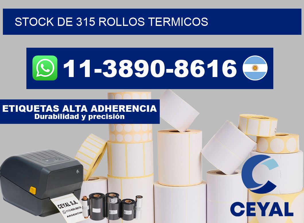 STOCK DE 315 ROLLOS TERMICOS
