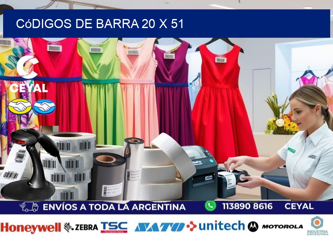 códigos de barra 20 x 51