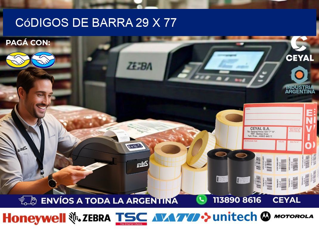 códigos de barra 29 x 77