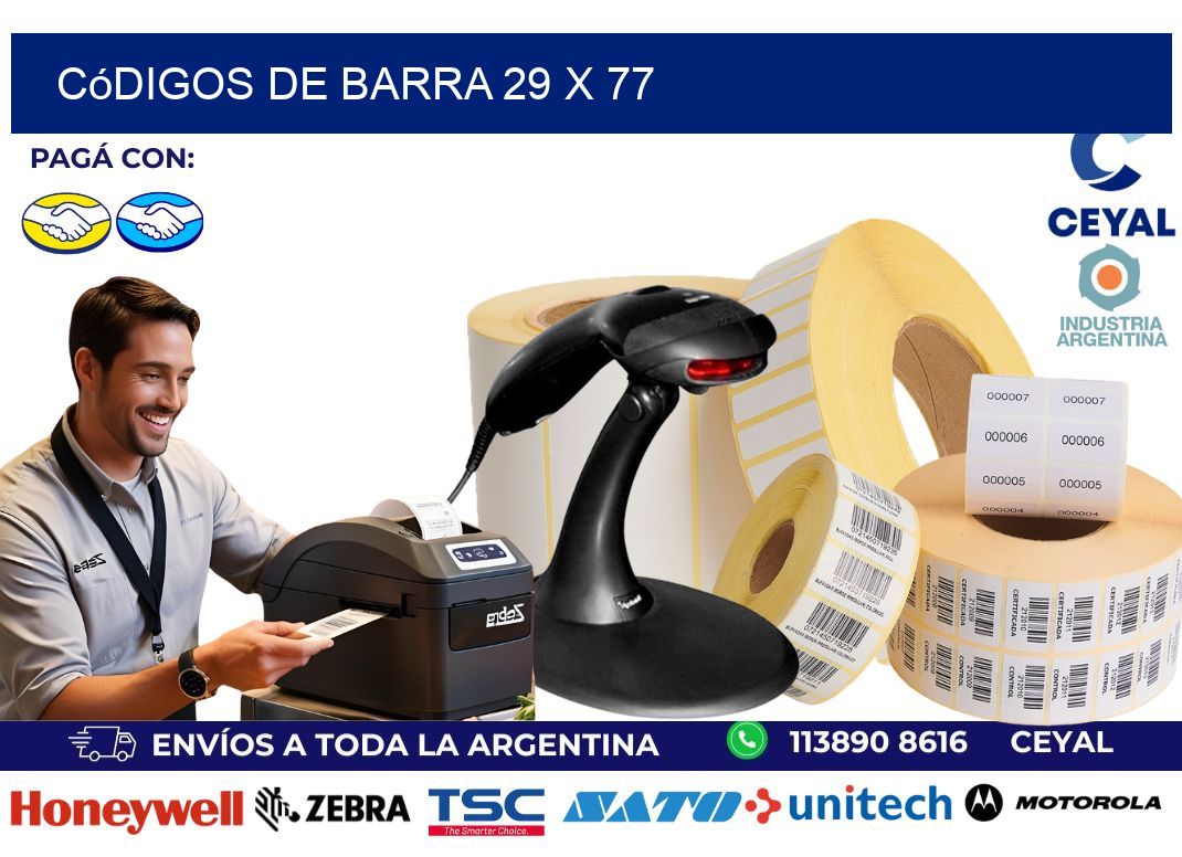 códigos de barra 29 x 77