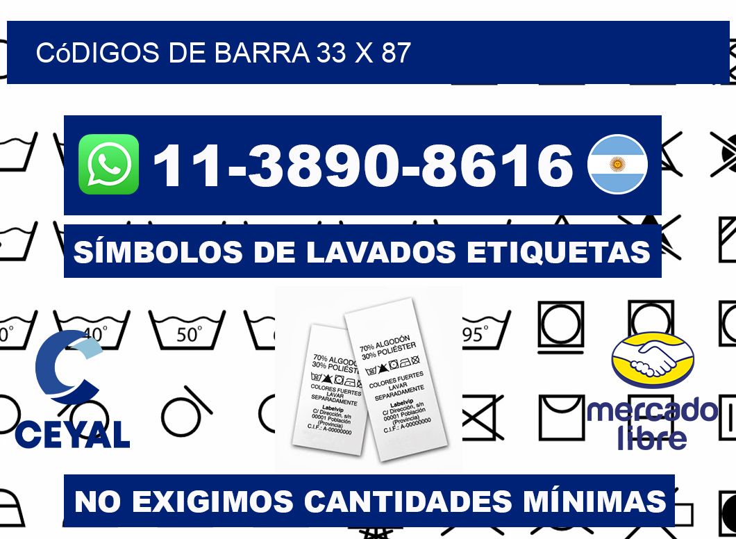 códigos de barra 33 x 87