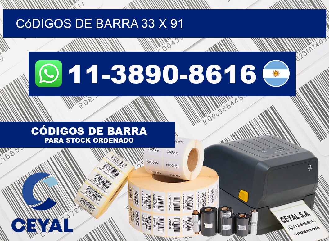 códigos de barra 33 x 91