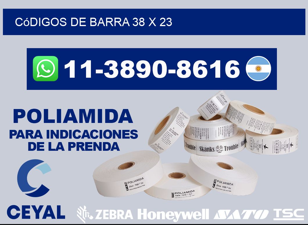 códigos de barra 38 x 23