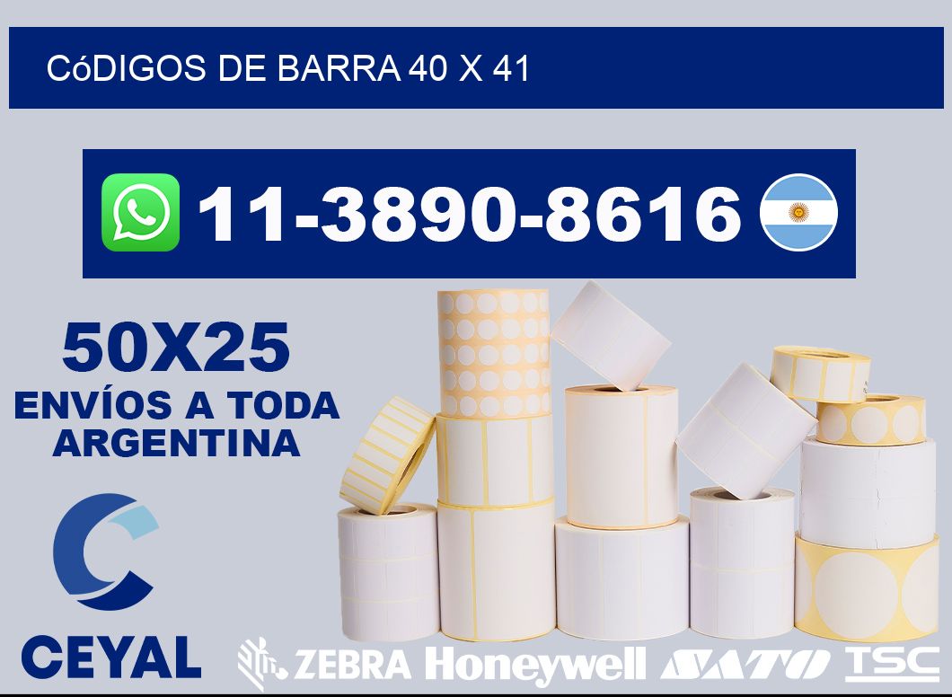 códigos de barra 40 x 41