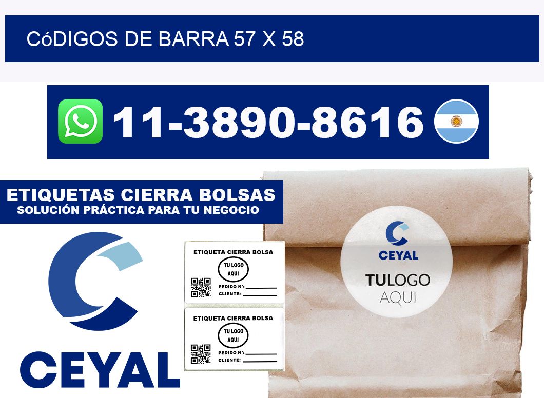 códigos de barra 57 x 58