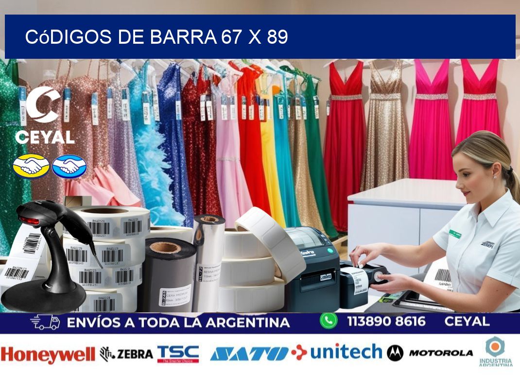 códigos de barra 67 x 89