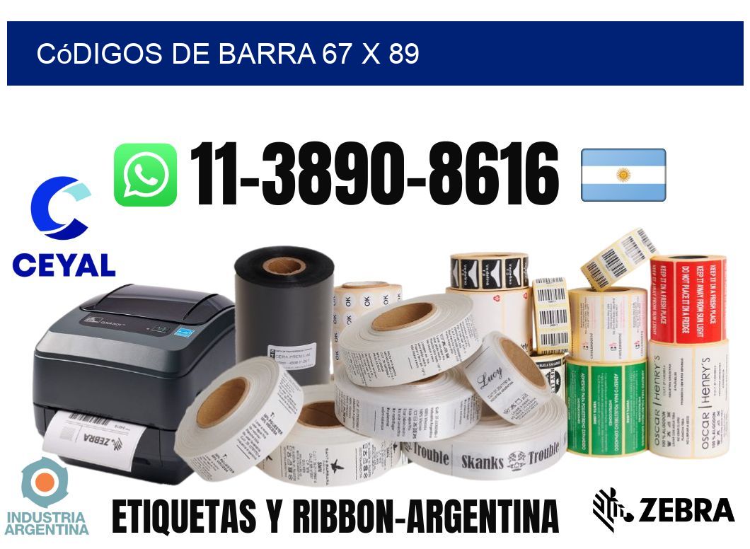 códigos de barra 67 x 89