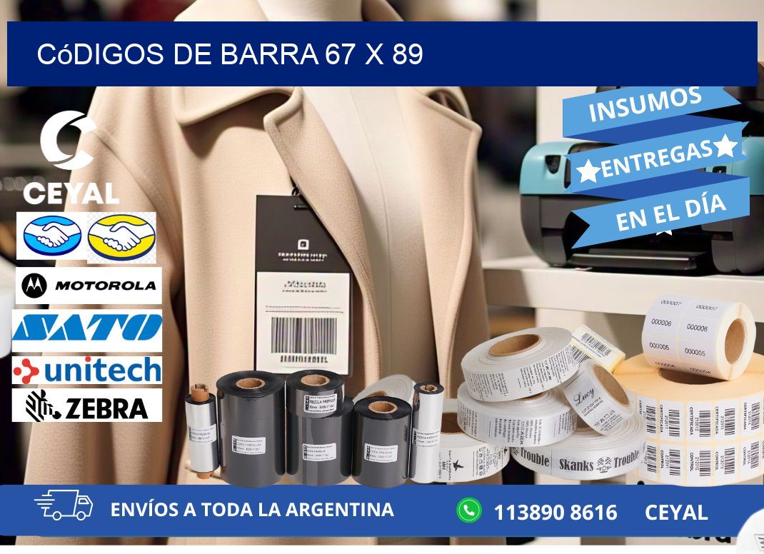 códigos de barra 67 x 89