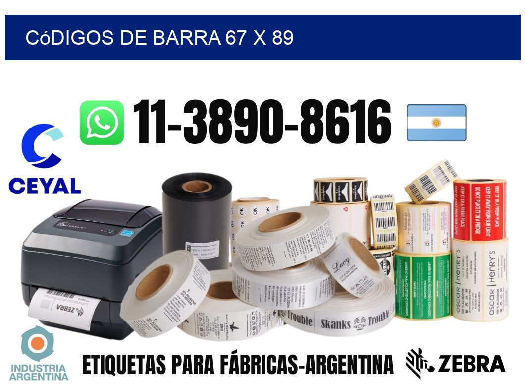 códigos de barra 67 x 89