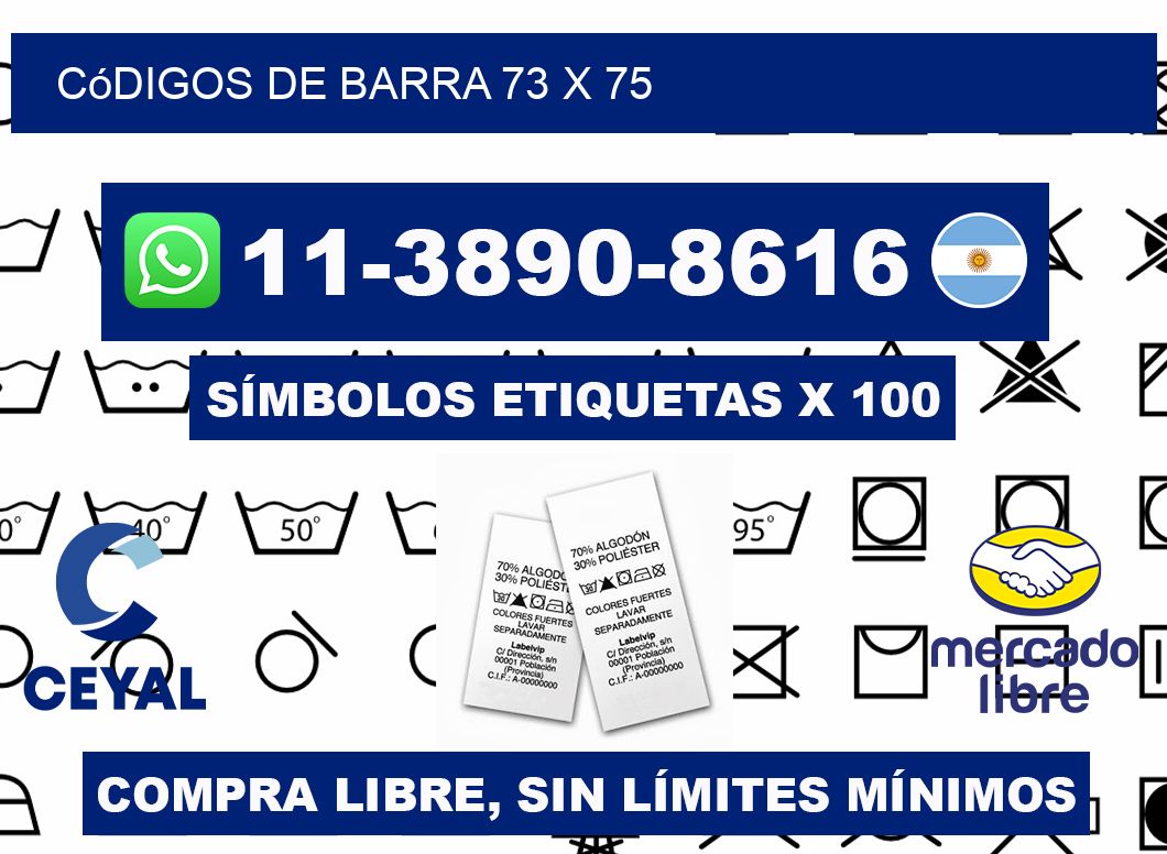 códigos de barra 73 x 75