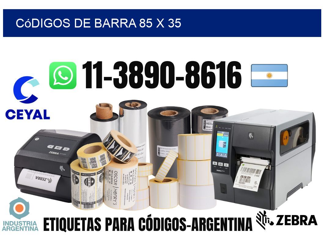 códigos de barra 85 x 35