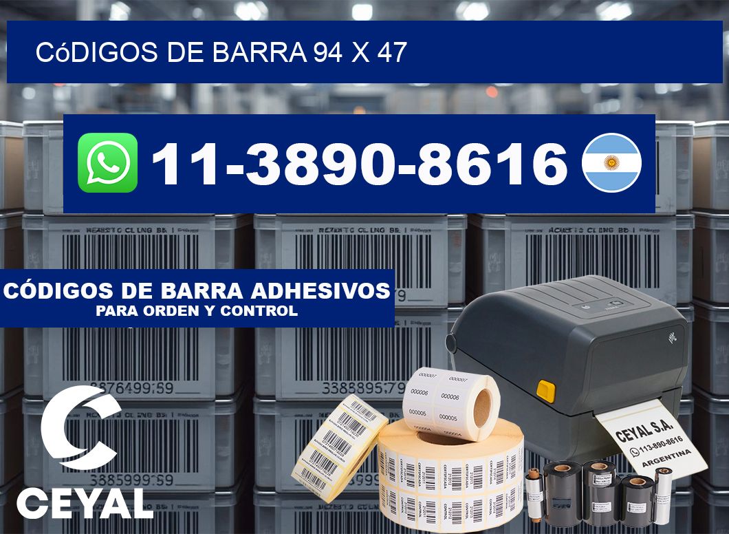 códigos de barra 94 x 47