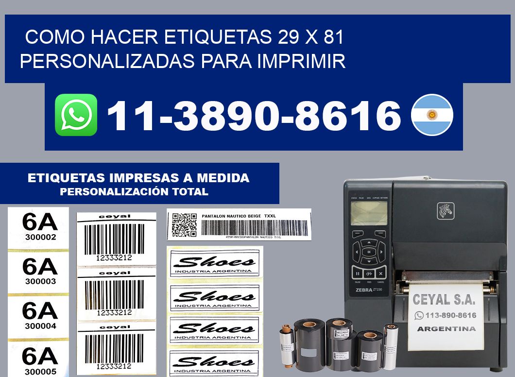 como hacer etiquetas 29 x 81 personalizadas para imprimir