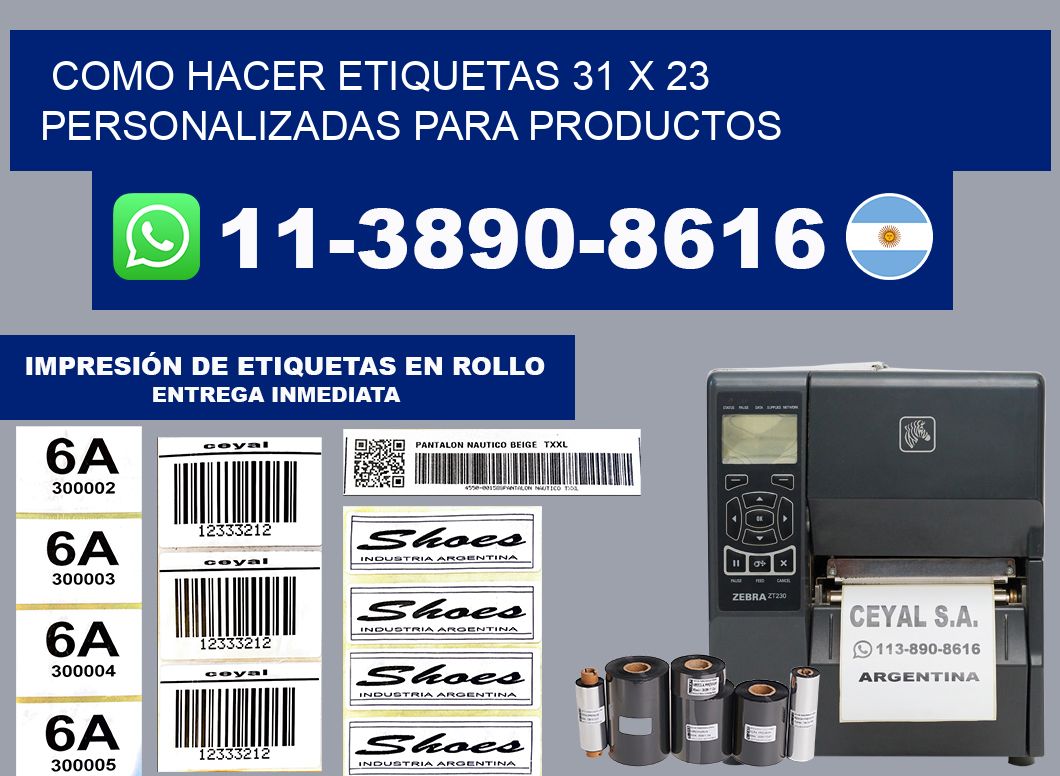 como hacer etiquetas 31 x 23 personalizadas para productos
