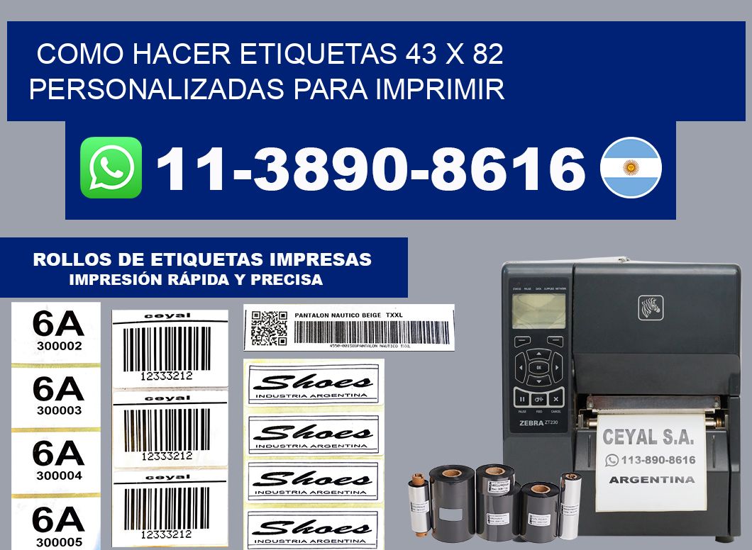 como hacer etiquetas 43 x 82 personalizadas para imprimir