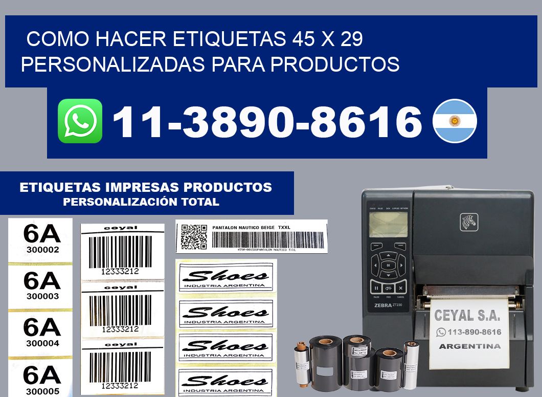 como hacer etiquetas 45 x 29 personalizadas para productos