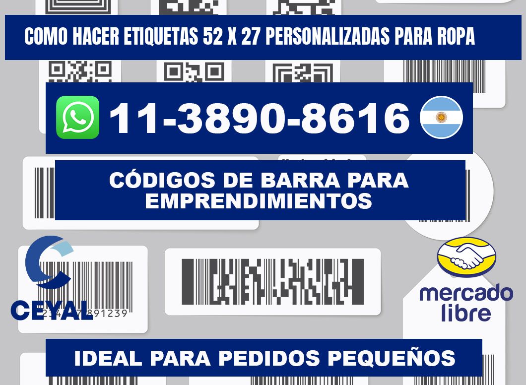 como hacer etiquetas 52 x 27 personalizadas para ropa