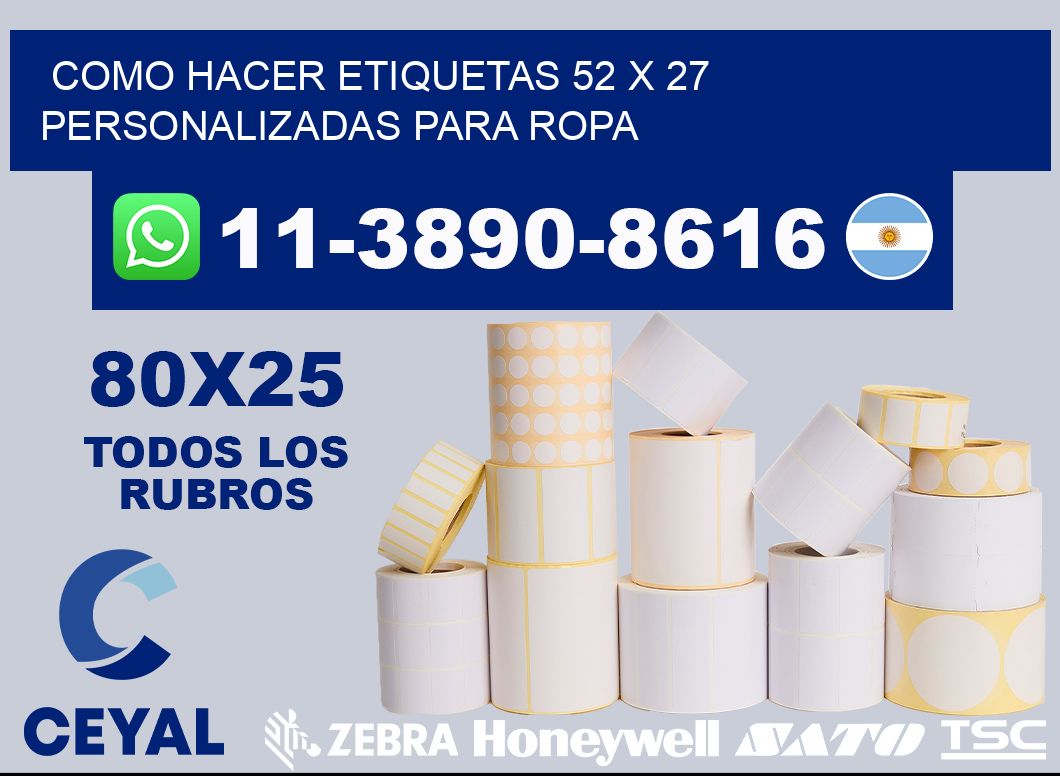como hacer etiquetas 52 x 27 personalizadas para ropa