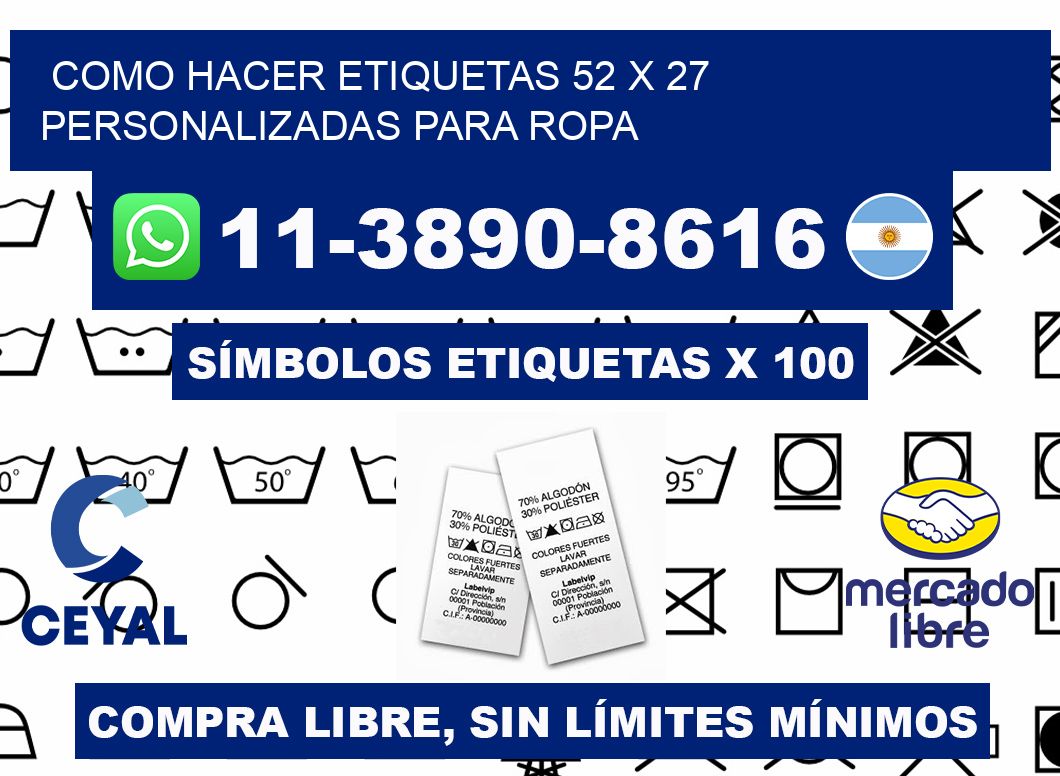 como hacer etiquetas 52 x 27 personalizadas para ropa