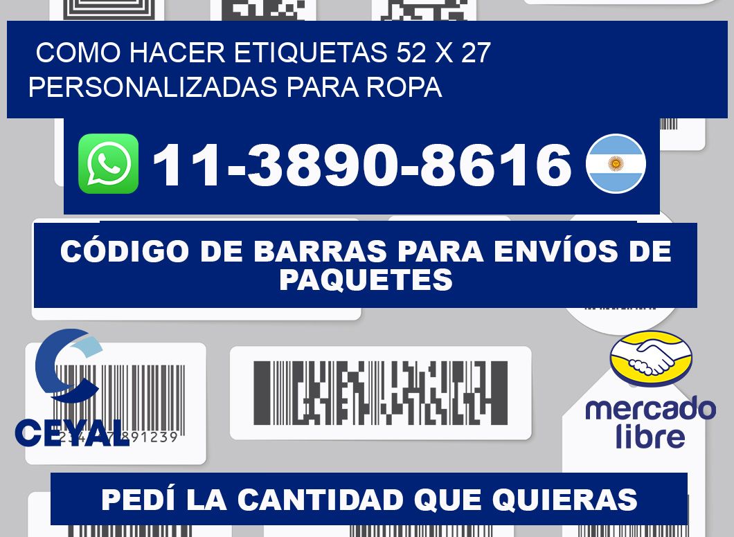 como hacer etiquetas 52 x 27 personalizadas para ropa