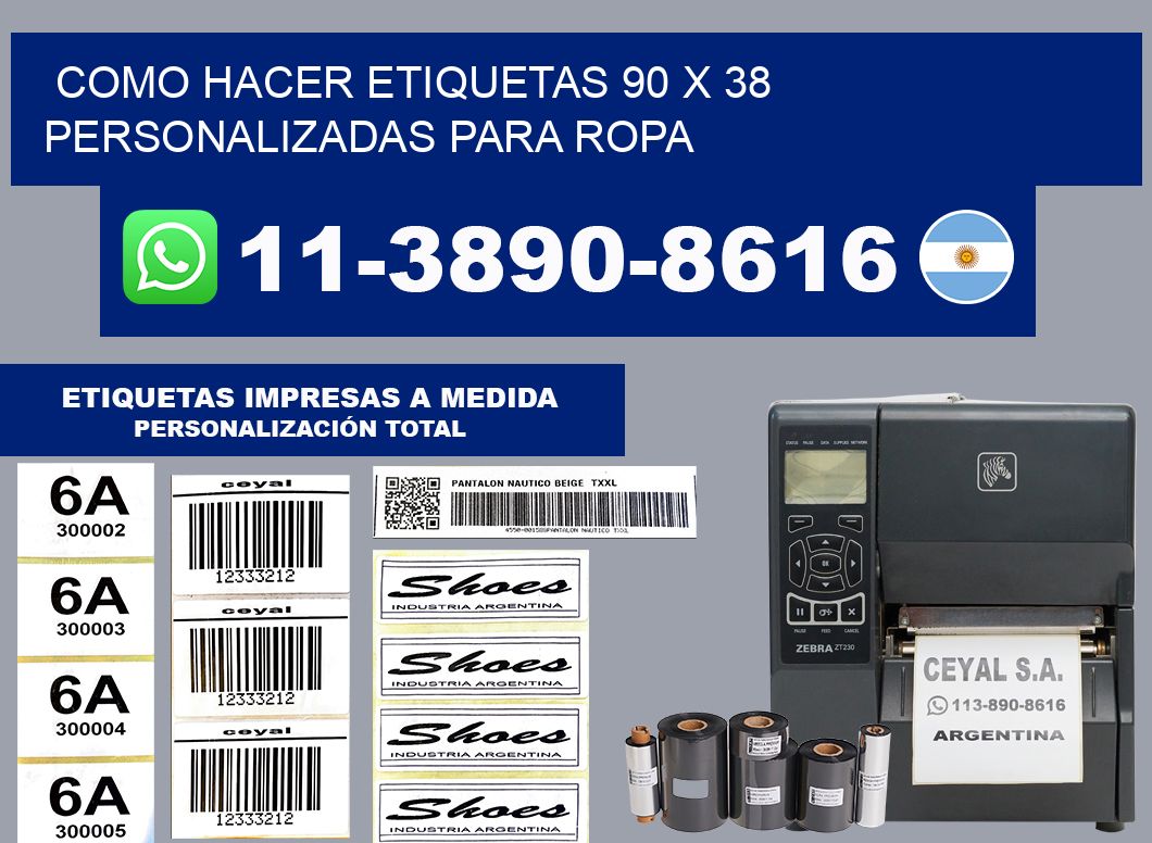 como hacer etiquetas 90 x 38 personalizadas para ropa