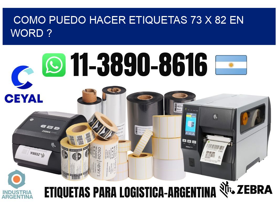 como puedo hacer etiquetas 73 x 82 en word ?