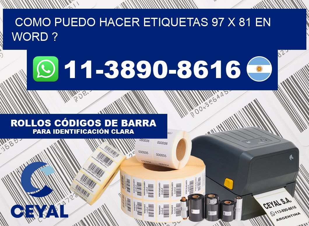 como puedo hacer etiquetas 97 x 81 en word ?