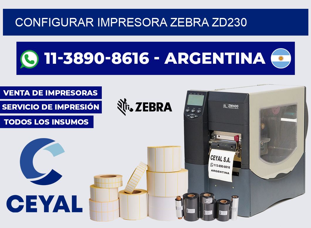 configurar impresora Zebra ZD230
