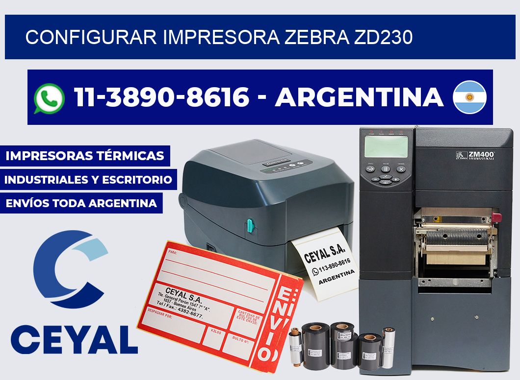 configurar impresora Zebra ZD230