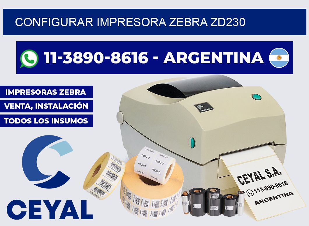 configurar impresora Zebra ZD230