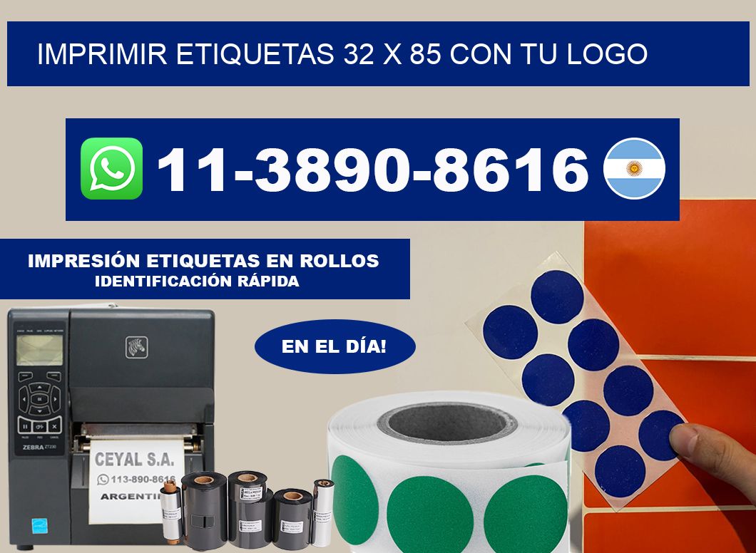 imprimir etiquetas 32 x 85 con tu logo