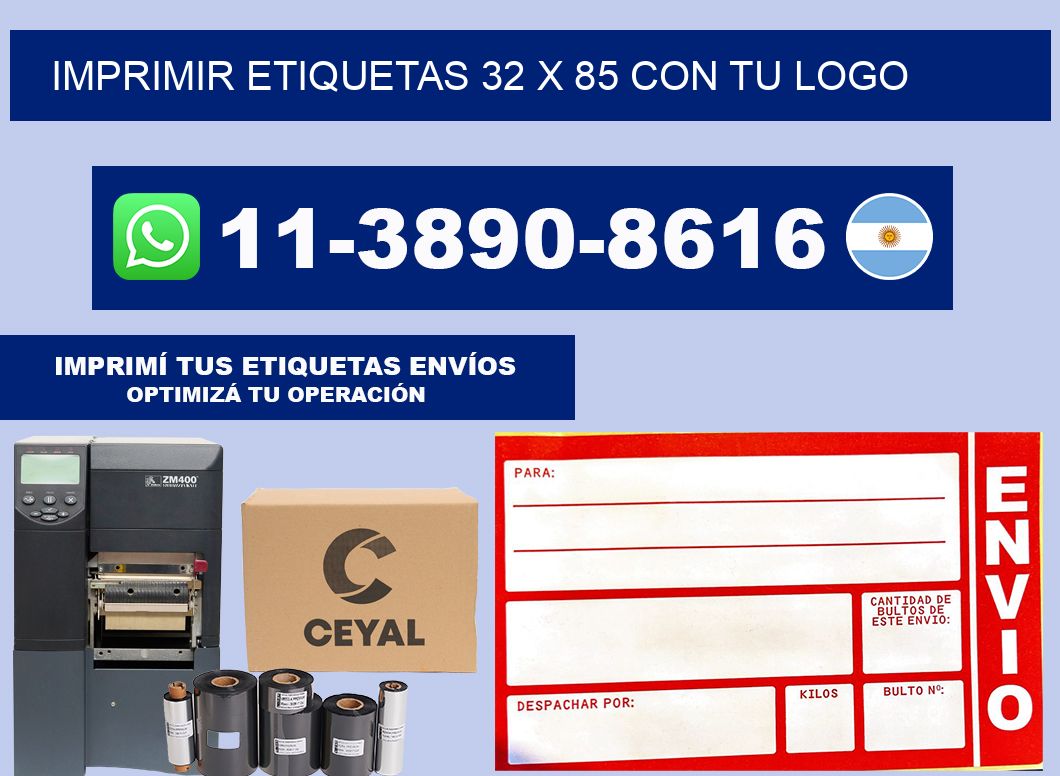 imprimir etiquetas 32 x 85 con tu logo