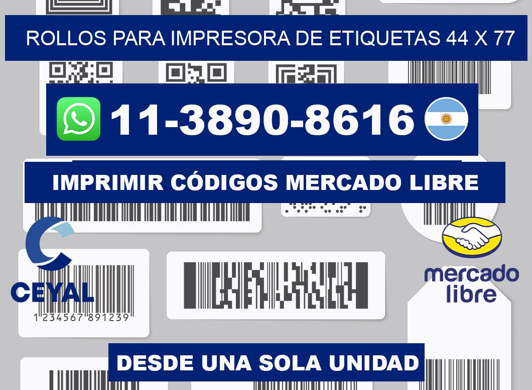 rollos para impresora de etiquetas 44 x 77