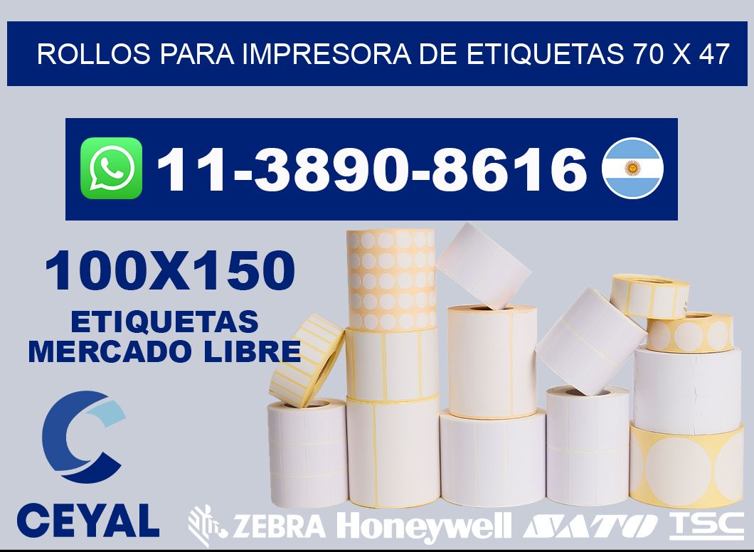 rollos para impresora de etiquetas 70 x 47