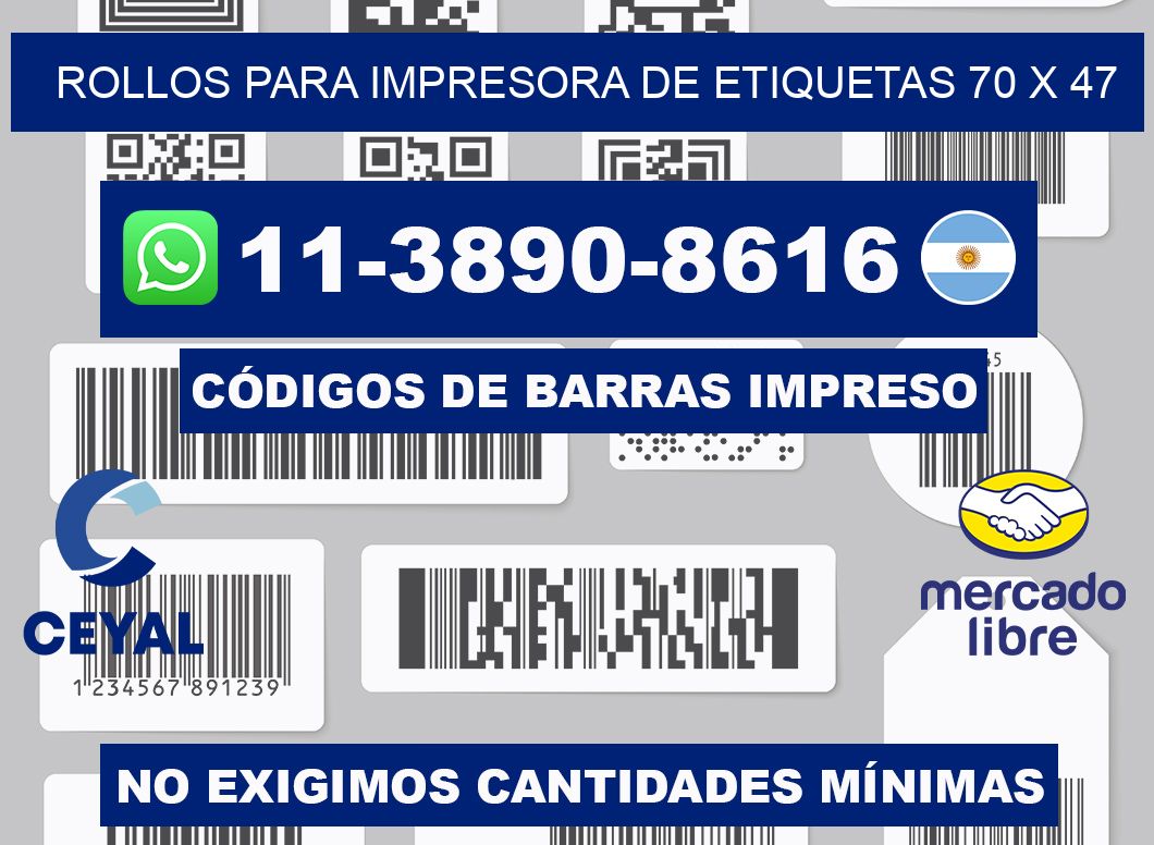 rollos para impresora de etiquetas 70 x 47