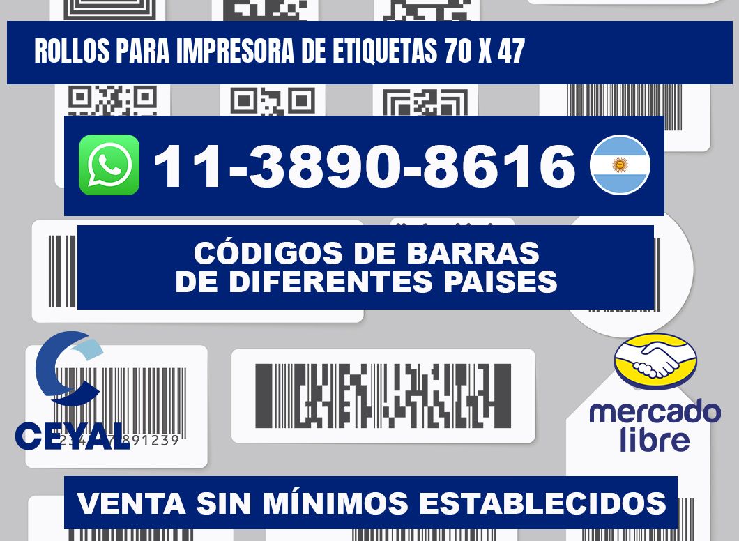 rollos para impresora de etiquetas 70 x 47