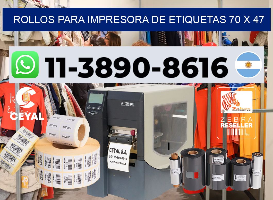 rollos para impresora de etiquetas 70 x 47