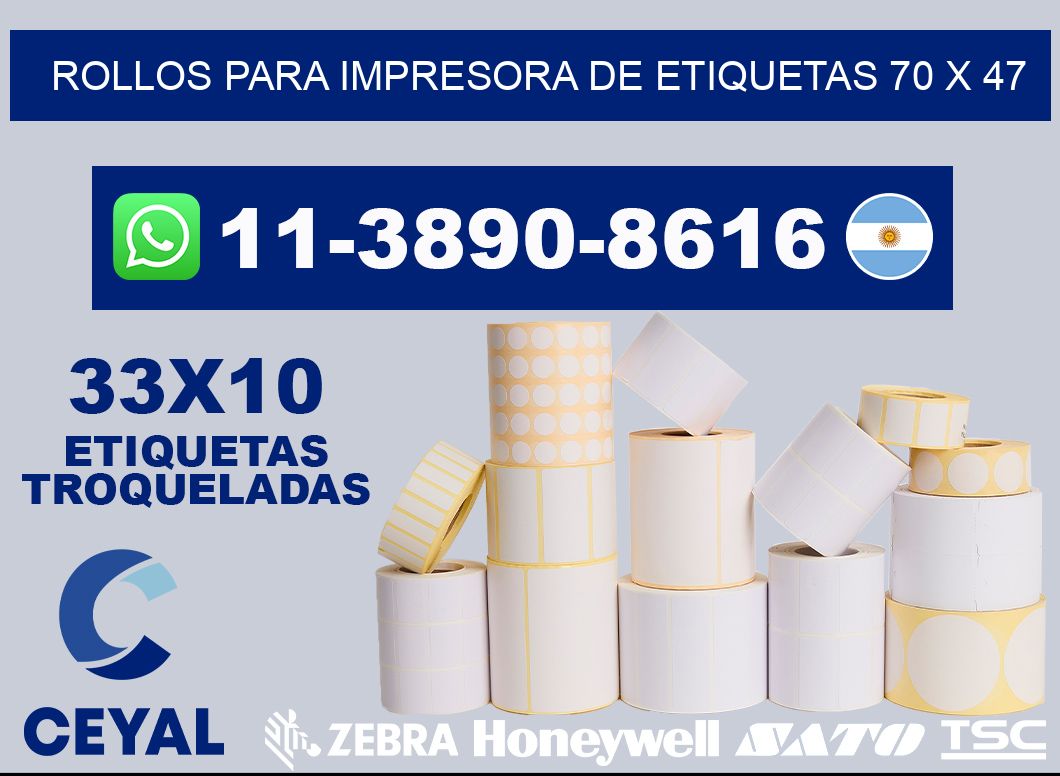 rollos para impresora de etiquetas 70 x 47