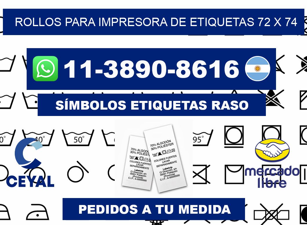rollos para impresora de etiquetas 72 x 74