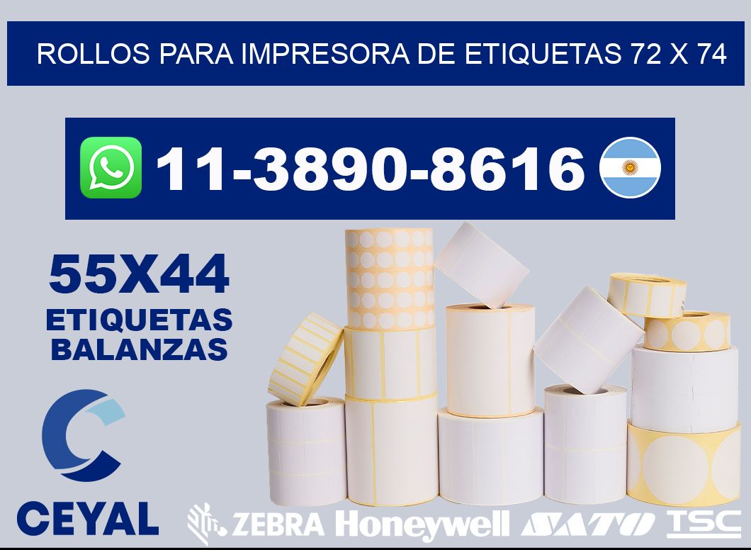 rollos para impresora de etiquetas 72 x 74