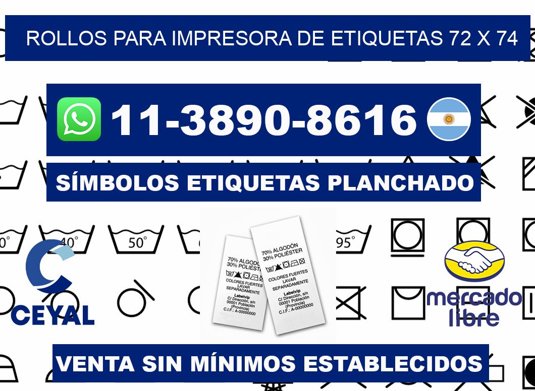 rollos para impresora de etiquetas 72 x 74