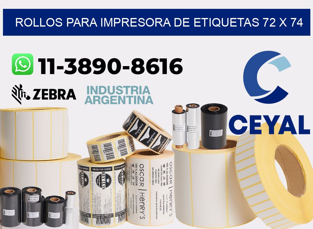 rollos para impresora de etiquetas 72 x 74