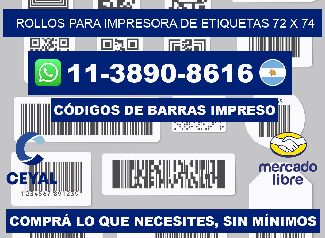 rollos para impresora de etiquetas 72 x 74