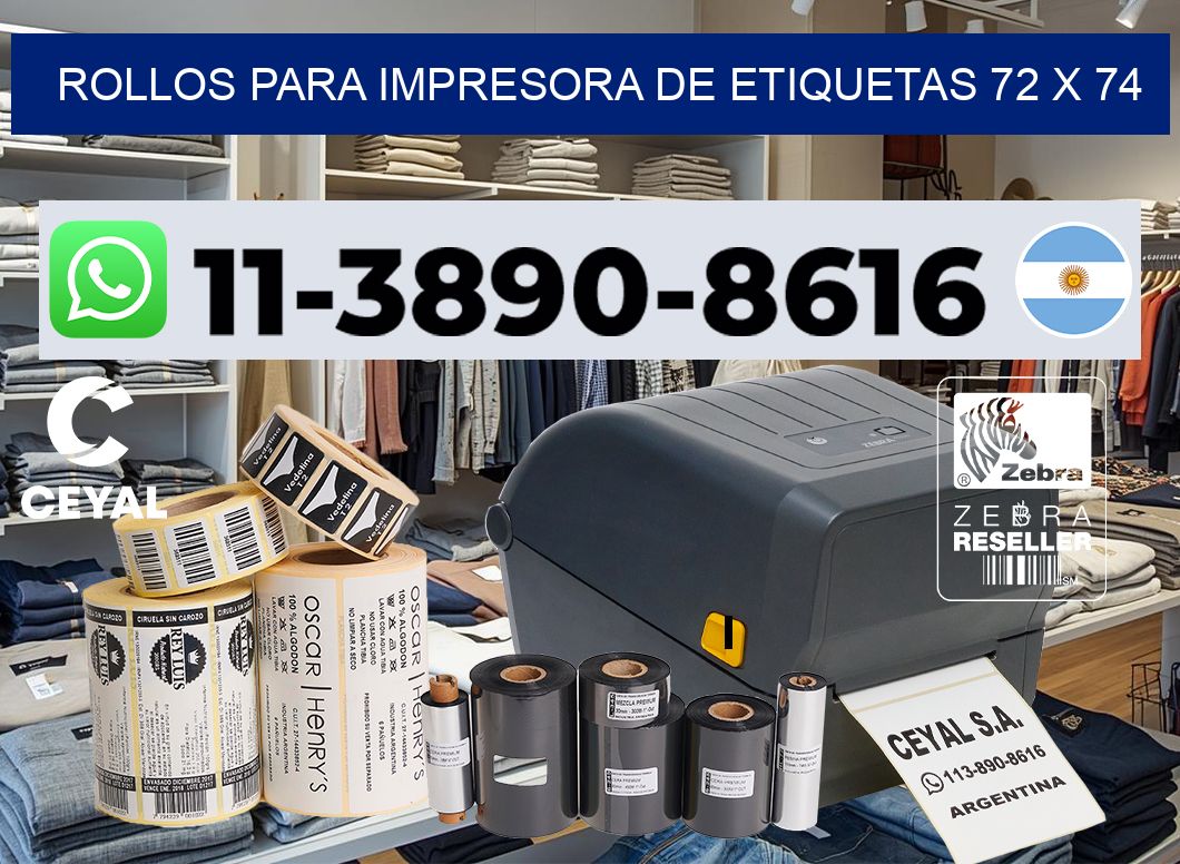 rollos para impresora de etiquetas 72 x 74
