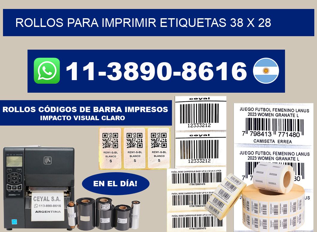 rollos para imprimir etiquetas 38 x 28
