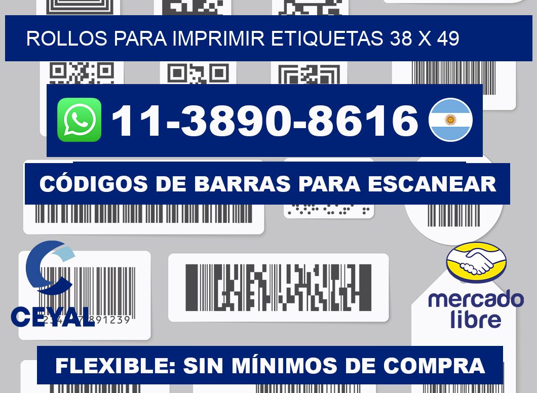 rollos para imprimir etiquetas 38 x 49