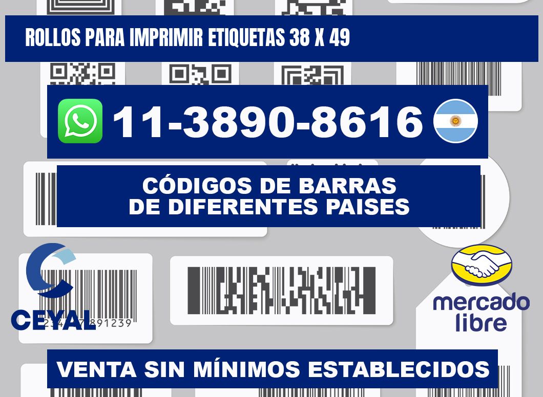 rollos para imprimir etiquetas 38 x 49